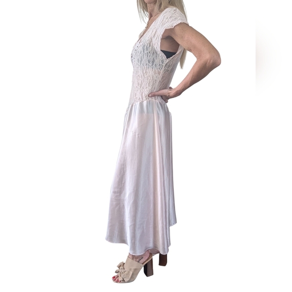 Vintage Cinema Etoile Pink Soft Nylon Lace Bodice Ballet Midi Fairy Nightgown - Picture 2 of 9
